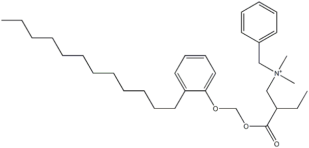 N,N-Dimethyl-N-benzyl-N-[2-[[(2-dodecylphenyloxy)methyl]oxycarbonyl]butyl]aminium Structure