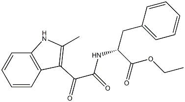 N-[(2-Methyl-1H-indol-3-yl)carbonylcarbonyl]-D-phenylalanine ethyl ester 구조식 이미지