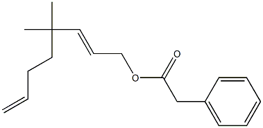 Phenylacetic acid 4,4-dimethyl-2,7-octadienyl ester 구조식 이미지