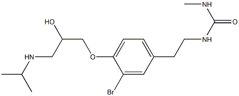 1-Methyl-3-[3-bromo-4-[2-hydroxy-3-[isopropylamino]propoxy]phenethyl]urea 구조식 이미지