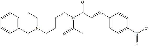 N-[4-(Ethylbenzylamino)butyl]-N-acetyl-3-(4-nitrophenyl)acrylamide 구조식 이미지