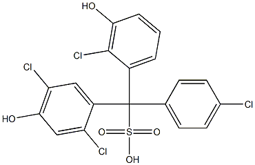 (4-Chlorophenyl)(2-chloro-3-hydroxyphenyl)(2,5-dichloro-4-hydroxyphenyl)methanesulfonic acid 구조식 이미지