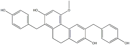 1,6-Bis(4-hydroxybenzyl)-4-methoxy-9,10-dihydrophenanthrene-2,7-diol Structure