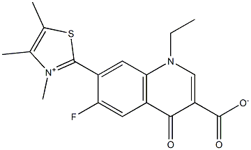 1,4-Dihydro-1-ethyl-4-oxo-6-fluoro-7-[(3,4,5-trimethylthiazol-3-ium)-2-yl]quinoline-3-carboxylic acid Structure