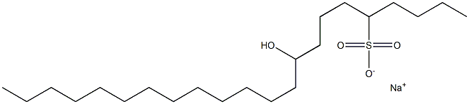 9-Hydroxydocosane-5-sulfonic acid sodium salt 구조식 이미지
