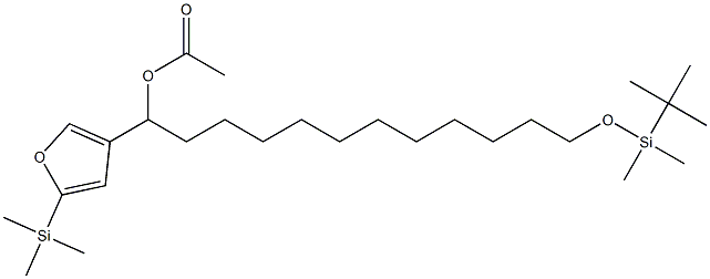 Acetic acid 1-[5-(trimethylsilyl)-3-furyl]-12-(tert-butyldimethylsiloxy)dodecyl ester 구조식 이미지