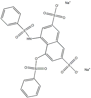1-(Phenylsulfonylamino)-8-(phenylsulfonyloxy)naphthalene-3,6-disulfonic acid disodium salt 구조식 이미지