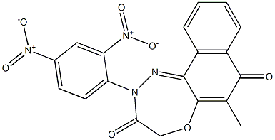 6-Methyl-2,4-dihydro-2-(2,4-dinitrophenyl)naphth[2,1-b][1,4,5]oxadiazepine-3,7-dione 구조식 이미지