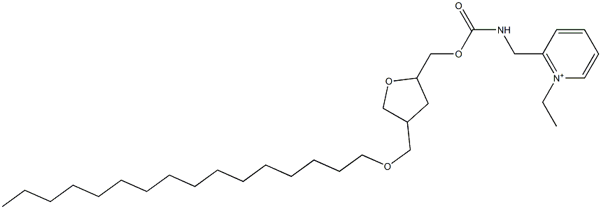 2-[[N-[[(Tetrahydro-4-hexadecyloxymethylfuran)-2-yl]methoxycarbonyl]amino]methyl]-1-ethylpyridinium Structure