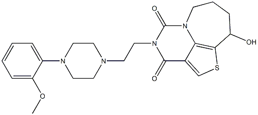 6,7,8,9-Tetrahydro-9-hydroxy-4-[2-[[4-(2-methoxyphenyl)piperazin]-1-yl]ethyl]-5H-4,5a-diaza-1-thia-1H-benz[cd]azulene-3,5(4H)-dione 구조식 이미지