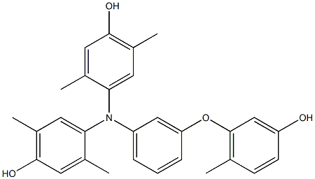 N,N-Bis(4-hydroxy-2,5-dimethylphenyl)-3-(3-hydroxy-6-methylphenoxy)benzenamine 구조식 이미지