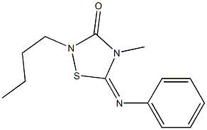 4-Methyl-2-butyl-5-(phenylimino)-4,5-dihydro-1,2,4-thiadiazol-3(2H)-one 구조식 이미지