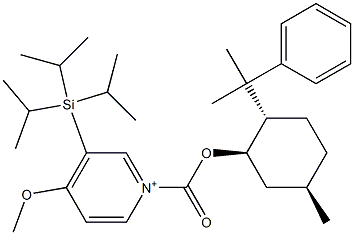 4-Methoxy-3-(triisopropylsilyl)-1-[[(1R,3R,4S)-8-phenyl-p-menthan-3-yl]oxycarbonyl]pyridinium 구조식 이미지