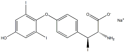 (2S,3S)-2-Amino-3-[4-(4-hydroxy-2,6-diiodophenoxy)phenyl]-3-iodopropanoic acid sodium salt Structure