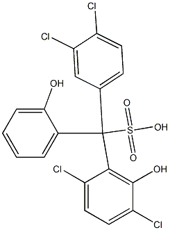 (3,4-Dichlorophenyl)(2,5-dichloro-6-hydroxyphenyl)(2-hydroxyphenyl)methanesulfonic acid 구조식 이미지