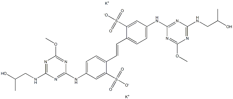 4,4'-Bis[4-(2-hydroxypropylamino)-6-methoxy-1,3,5-triazin-2-ylamino]-2,2'-stilbenedisulfonic acid dipotassium salt Structure
