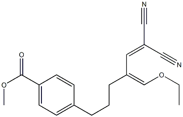 4-[6,6-Dicyano-4-(ethoxymethylene)-5-hexenyl]benzoic acid methyl ester 구조식 이미지