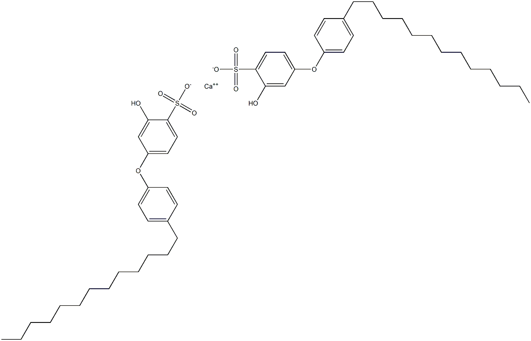 Bis(3-hydroxy-4'-tridecyl[oxybisbenzene]-4-sulfonic acid)calcium salt 구조식 이미지