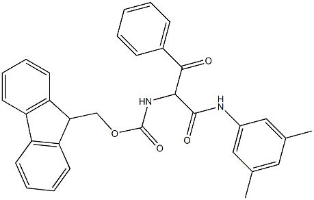 N-(3,5-Dimethylphenyl)-2-[[(9H-fluoren-9-yl)methoxycarbonyl]amino]-2-benzoylacetamide Structure
