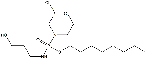 N,N-Bis(2-chloroethyl)-N'-(3-hydroxypropyl)diamidophosphoric acid octyl ester 구조식 이미지