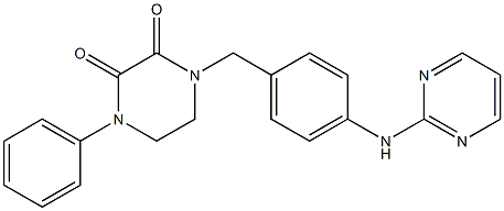 1-Phenyl-4-[4-(2-pyrimidinylamino)benzyl]-2,3-piperazinedione 구조식 이미지