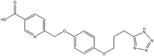 6-[4-[3-(1H-Tetrazol-5-yl)propoxy]phenoxymethyl]pyridine-3-carboxylic acid 구조식 이미지
