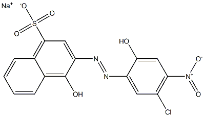 4-Hydroxy-3-[(5-chloro-2-hydroxy-4-nitrophenyl)azo]naphthalene-1-sulfonic acid sodium salt 구조식 이미지