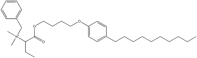 N,N-Dimethyl-N-benzyl-N-[1-[[4-(4-decylphenyloxy)butyl]oxycarbonyl]propyl]aminium 구조식 이미지