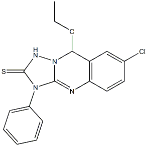 7-Chloro-9-ethoxy-3,9-dihydro-3-phenyl[1,2,4]triazolo[5,1-b]quinazoline-2(1H)-thione 구조식 이미지