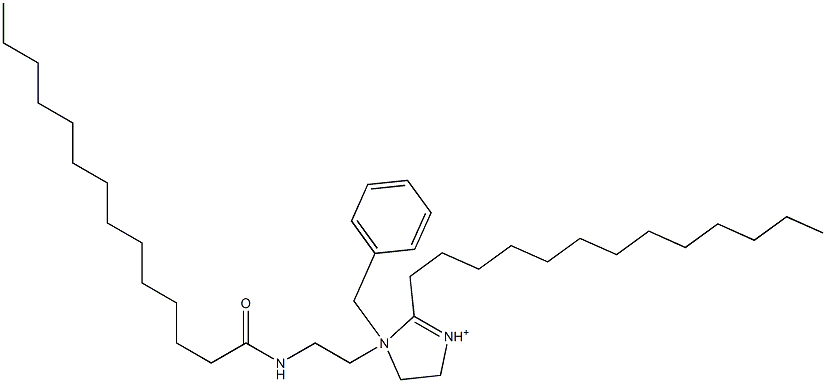 4,5-Dihydro-1-[2-[(1-oxotetradecyl)amino]ethyl]-1-(phenylmethyl)-2-tridecylimidazolium Structure