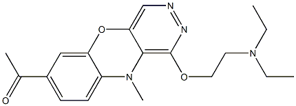7-Acetyl-1-(2-diethylaminoethoxy)-10-methyl-10H-pyridazino[4,5-b][1,4]benzoxazine Structure