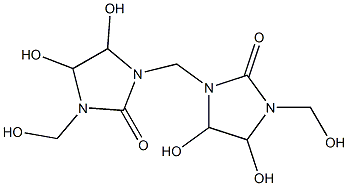 1,1'-Methylenebis(4,5-dihydroxy-3-hydroxymethylimidazolidin-2-one) 구조식 이미지