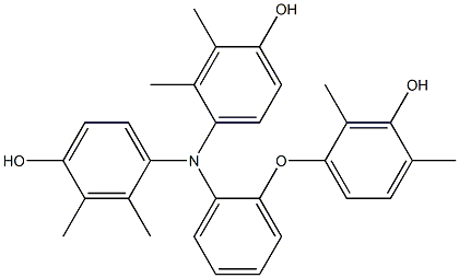 N,N-Bis(4-hydroxy-2,3-dimethylphenyl)-2-(3-hydroxy-2,4-dimethylphenoxy)benzenamine 구조식 이미지