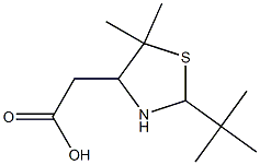 2-(5,5-Dimethyl-2-tert-butylthiazolidin-4-yl)acetic acid 구조식 이미지