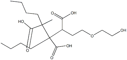 Butane-1,2,3-tricarboxylic acid 1-[2-(2-hydroxyethoxy)ethyl]2,3-dibutyl ester Structure