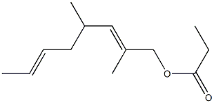 Propionic acid 2,4-dimethyl-2,6-octadienyl ester Structure