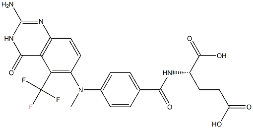 N-[4-[[(2-Amino-4-oxo-5-trifluoromethyl-3,4-dihydroquinazolin)-6-yl]methylamino]benzoyl]-L-glutamic acid Structure