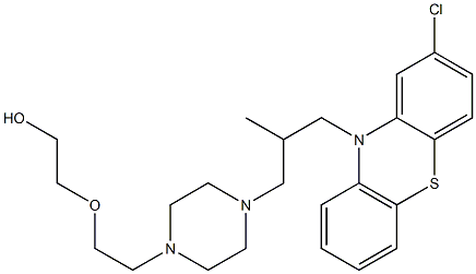 2-[2-[4-[2-[(2-Chloro-10H-phenothiazin-10-yl)methyl]propyl]-1-piperazinyl]ethoxy]ethanol 구조식 이미지