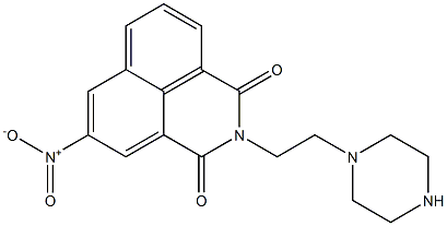 2-[2-(Piperazine-1-yl)ethyl]-5-nitro-1H-benzo[de]isoquinoline-1,3(2H)-dione 구조식 이미지
