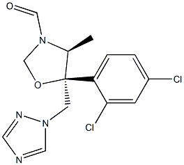 (4S,5S)-5-(2,4-Dichlorophenyl)-4-methyl-3-formyl-5-[(1H-1,2,4-triazol-1-yl)methyl]oxazolidine 구조식 이미지