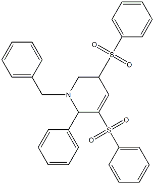 1-Benzyl-3,5-bis(phenylsulfonyl)-2-phenyl-1,2,5,6-tetrahydropyridine 구조식 이미지