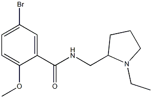 N-[(1-Ethyl-2-pyrrolidinyl)methyl]-2-methoxy-5-bromobenzamide 구조식 이미지