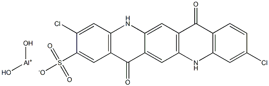 3,10-Dichloro-5,7,12,14-tetrahydro-7,14-dioxoquino[2,3-b]acridine-2-sulfonic acid dihydroxyaluminum salt Structure