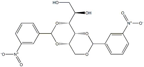 1-O,3-O:2-O,4-O-Bis(3-nitrobenzylidene)-D-glucitol 구조식 이미지