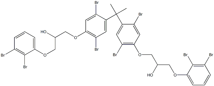 2,2-Bis[2,5-dibromo-4-[2-hydroxy-3-(2,3-dibromophenoxy)propyloxy]phenyl]propane 구조식 이미지