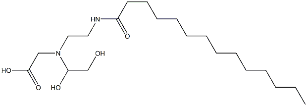 N-(1,2-Dihydroxyethyl)-N-[2-(tetradecanoylamino)ethyl]aminoacetic acid Structure