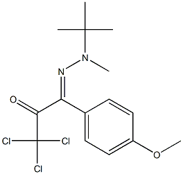 1-[2-Methyl-2-(tert-butyl)hydrazono]-1-(p-methoxyphenyl)-3,3,3-trichloro-2-propanone 구조식 이미지