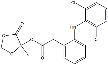 2-(2,6-Dichlorophenylamino)benzeneacetic acid 5-methyl-4-oxo-1,3-dioxolan-5-yl ester 구조식 이미지