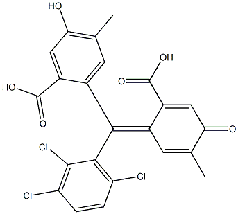 2-[(2-Carboxy-4-oxo-5-methyl-2,5-cyclohexadien-1-ylidene)(2,3,6-trichlorophenyl)methyl]-4-methyl-5-hydroxybenzoic acid Structure