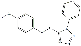 5-(4-Methoxybenzylthio)-1-phenyl-1H-tetrazole 구조식 이미지